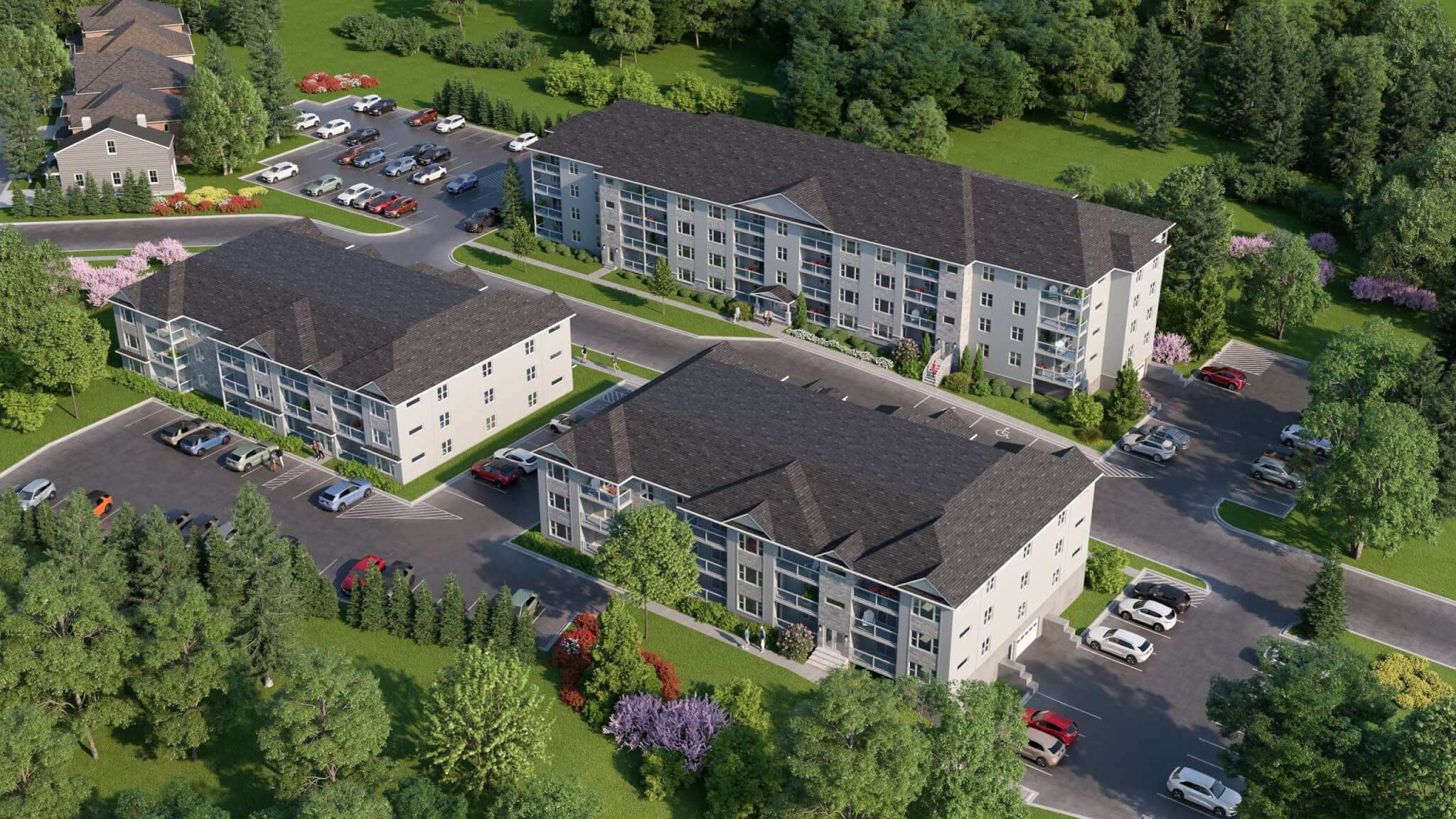 Aerial view of the Limerick Commons buildings.