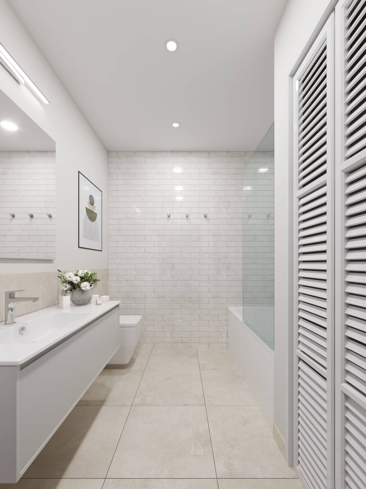 Bathroom with modern design.